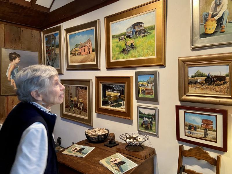 One of her favorite scenes to paint was an old junkyard with rusted farm equipment and buses on a Route 9 field that is now a housing development.